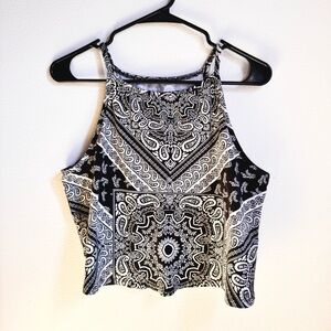 Torrid paisley foxy high neck crop top